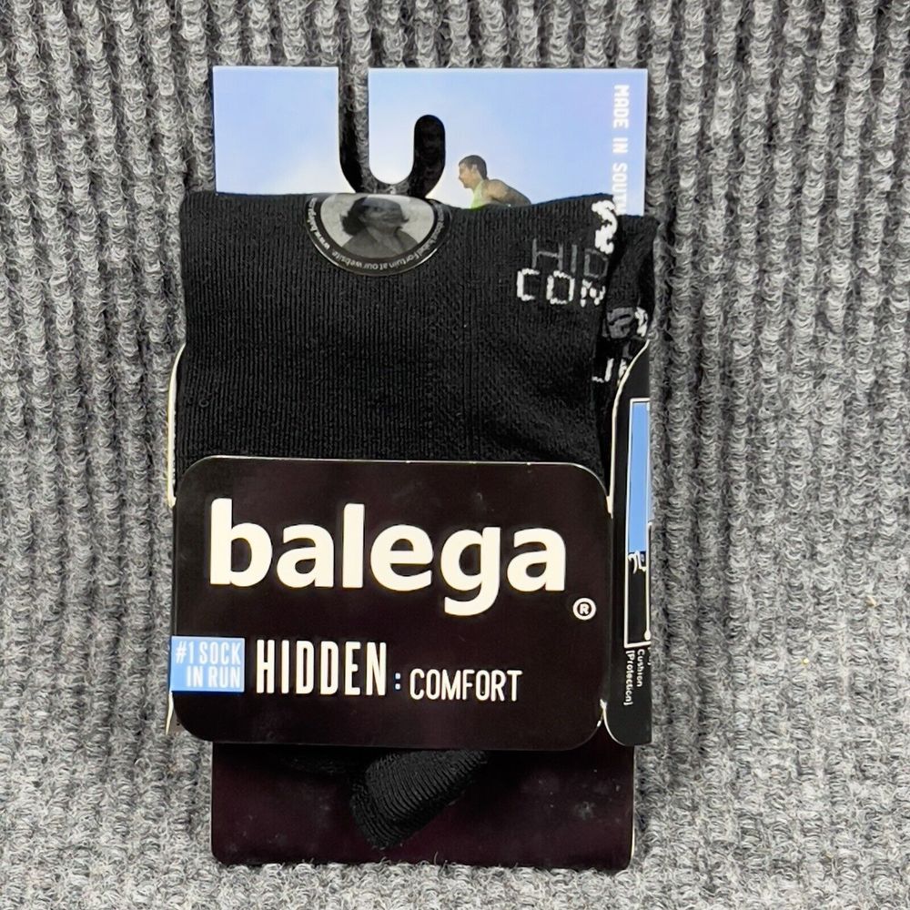 Balega Socks Hidden Comfort No Show LG Black Men 9.5-11.5 Women 11-13 Running‎